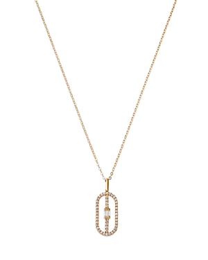 Bloomingdale's Diamond Round & Baguette Pendant Necklace in 14K Yellow Gold, 0.30 ct. t.w.