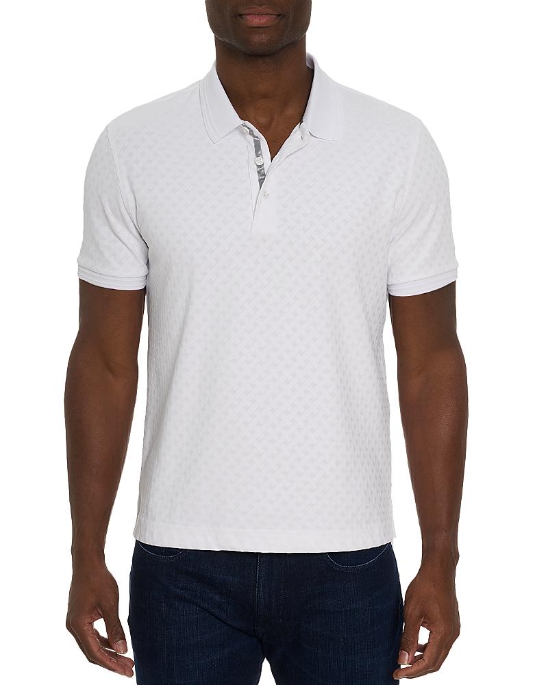 Robert Graham Elias Basket Weave Polo In White