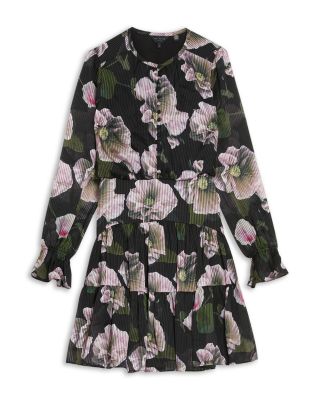 Ted Baker Yassley Long Sleeve Floral Print Tiered Mini Dress |  Bloomingdale's Women