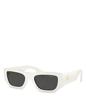 Shop Prada Pillow Sunglasses, 55mm In White/gray Solid