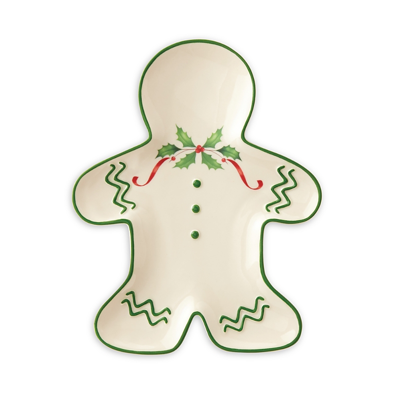 Lenox Holiday Gingerbread Man Accent Plate In Red/green