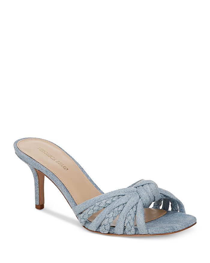 Blue mid heel sandals store
