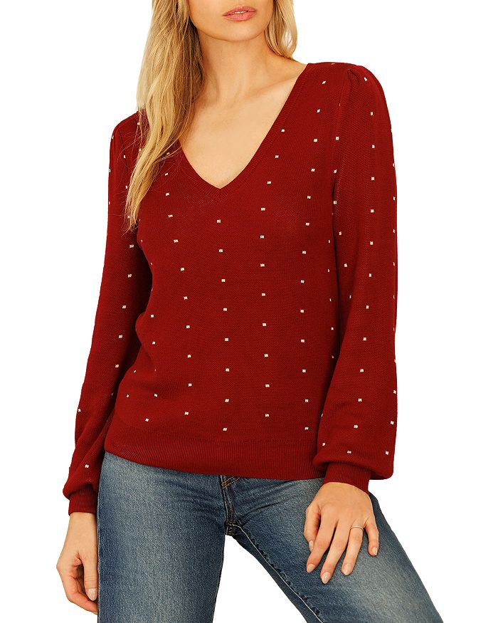 Printed Volume Sleeve Sweater