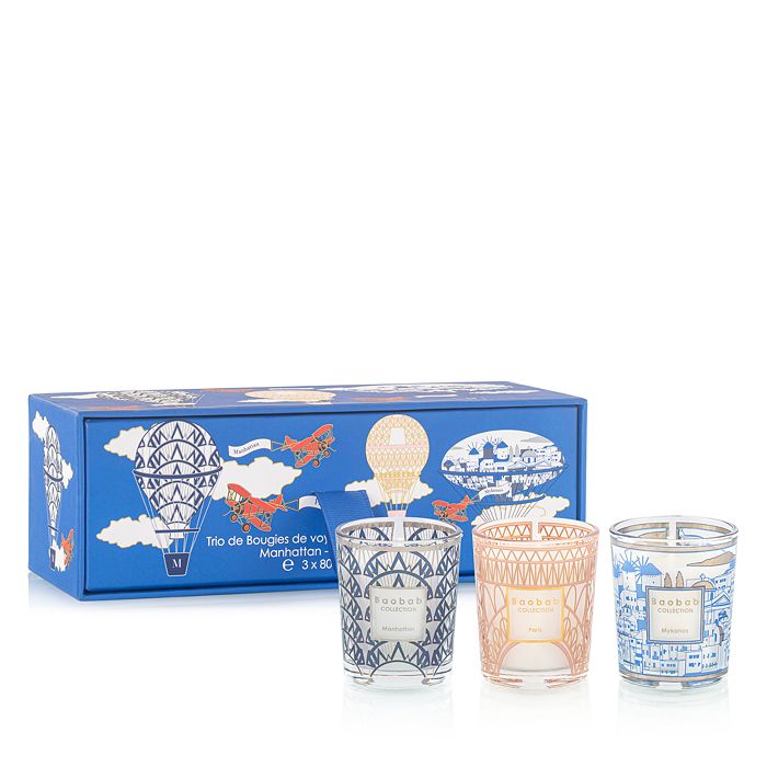 Baobab Collection Trio of Travel Candles ManhattanParisMykonos Bloomingdale's