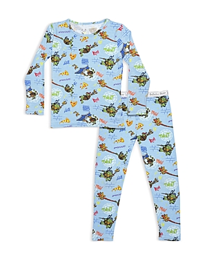 Bellabu Bear Unisex Teenage Mutant Ninja Turtles Print Pajama Set - Baby, Little Kid In Dark Blue