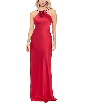Aqua Sleeveless Satin Flower Gown - 100% Exclusive In Red