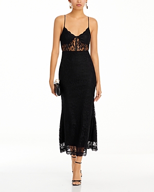 Aqua Lace Corset Slip Dress - 100% Exclusive In Black