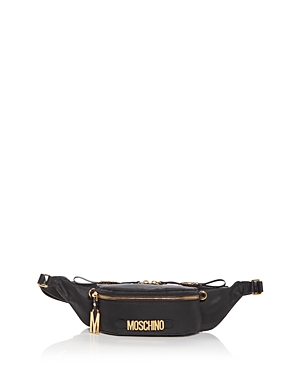 Moschino Logo Fanny Pack Crossbody Bags Black In Black Multi