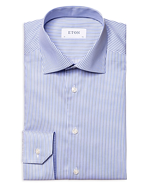 Shop Eton Slim Fit Bengal Stripe Dress Shirt In Blue