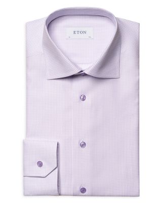 Contemporary Fit Micro Check Textured Cotton-Tencel&reg; Dress Shirt