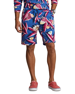 Shop Polo Ralph Lauren Printed French Terry 8.5 Shorts In Bonheur Floral/spa Royal
