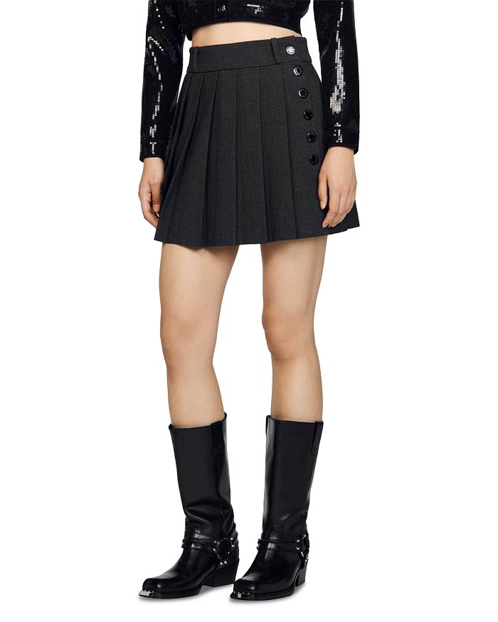 Sandro Ashly Pleated Mini Skirt | Bloomingdale's