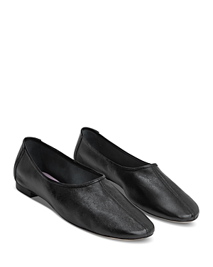 BY FAR WOMEN'S PRUDENCE CREASED SLIP ON FLATS