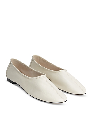 By Far Women's Prudence Creased Slip On Flats In Lime Wash
