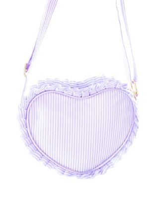 Bits & Bows - Girls' Lilly Lavender Seersucker Heart Purse - Little Kid, Big Kid