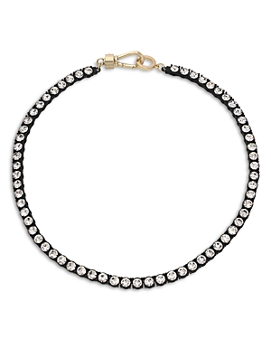 Shop Allsaints Crystal Tennis Necklace, 15.5 In Black