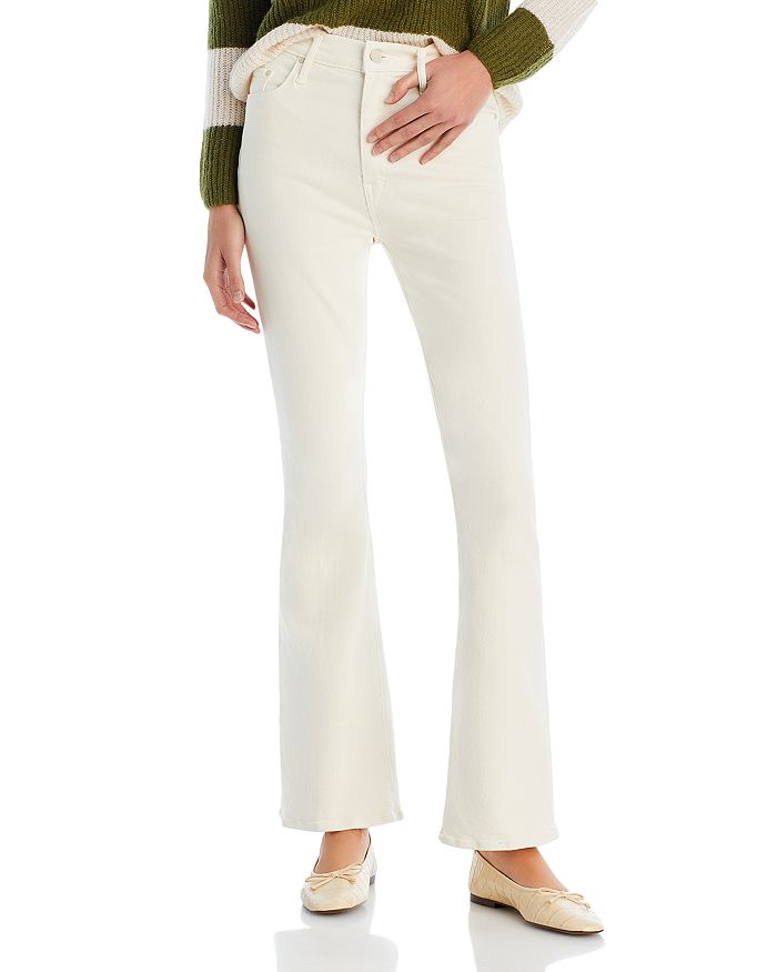 MOTHER The Weekender Mid Rise Flared Jeans in Marshmello | Bloomingdale's