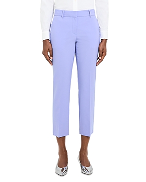 Theory Treeca Wool-blend Cropped Pants In Grotto