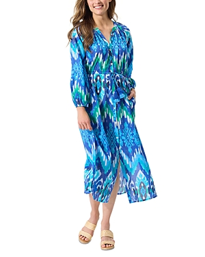 Shop Tommy Bahama Cala Azure Printed Cover Up Maxi Dress In Beaming Blue