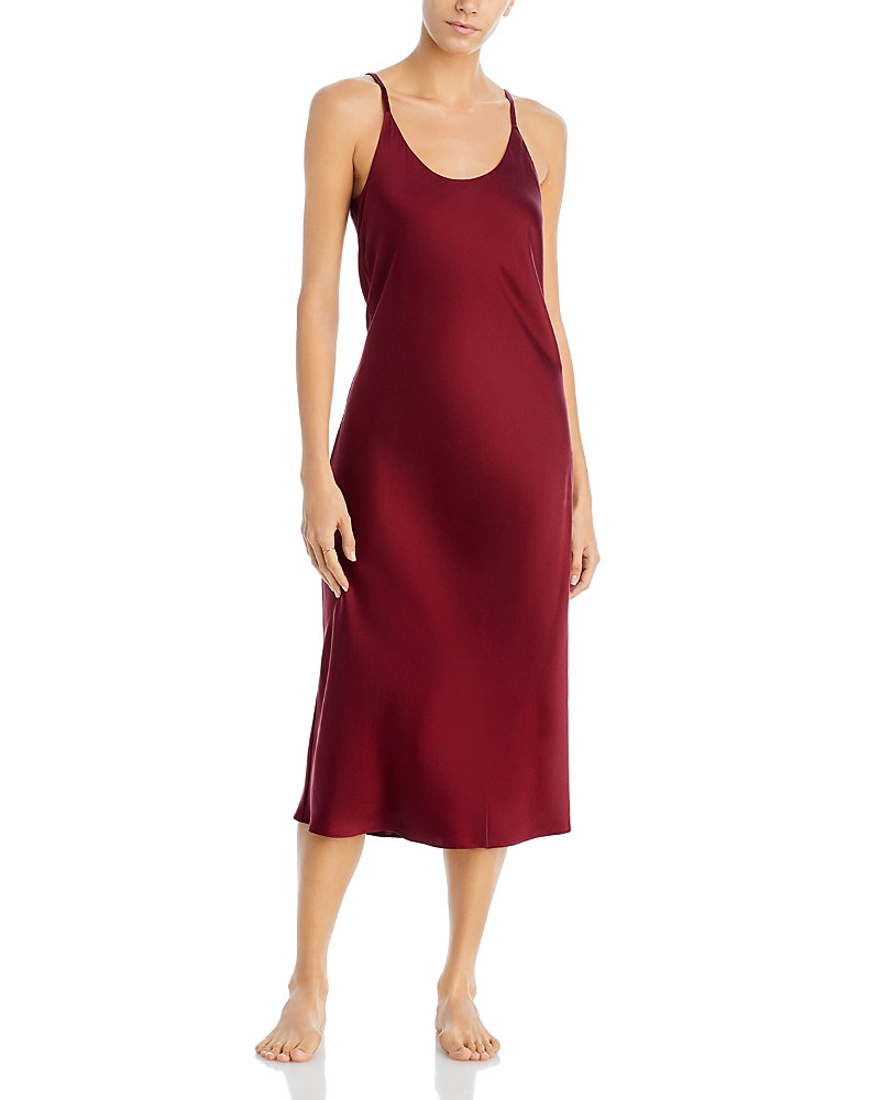 Lunya Washable Silk Slipdress Nightgown In Calliope Wine