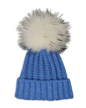 Knitted Faux Fur Pom Pom Hat