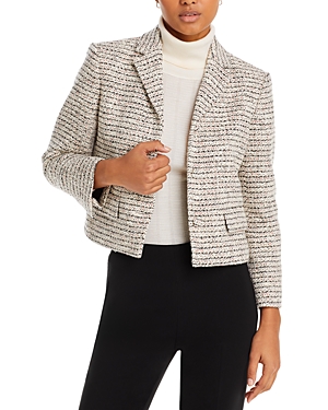 Theory Preston Cropped Jacket In Coral Multi