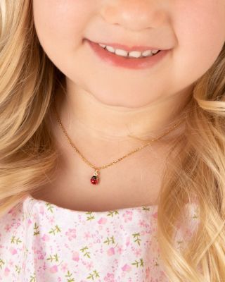 Children's 14K Gold Lil' Ladybug Girls' 12-14" Necklace