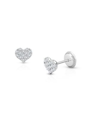 Girls' 14K Gold Dearest Heart Studs Screw Back Earrings - Baby, Little Kid, Big Kid