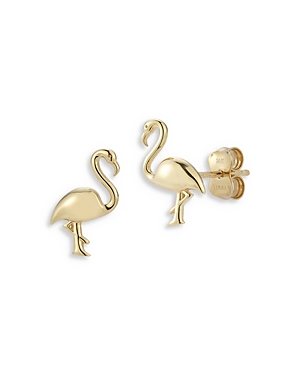 Moon & Meadow 14k Yellow Gold Flamingo Stud Earrings