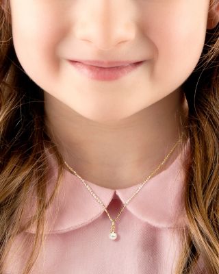  Girls' 14K Gold My Little Cultured Pearl 13-14" Necklace - Children