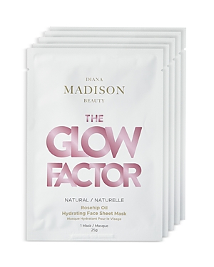 Diana Madison Beauty The Glow Factor Rosehip Seed Oil Hydrating Face Sheet Mask, Pack Of 5 ($50 Value) In White