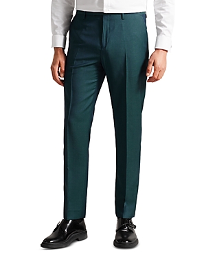 Shop Ted Baker Northt Tonic Weave Slim Fit Suit Pants In Teal Blue