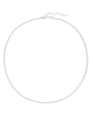 Diamond Cut Bar Link Collar Necklace in Sterling Silver, 16-18