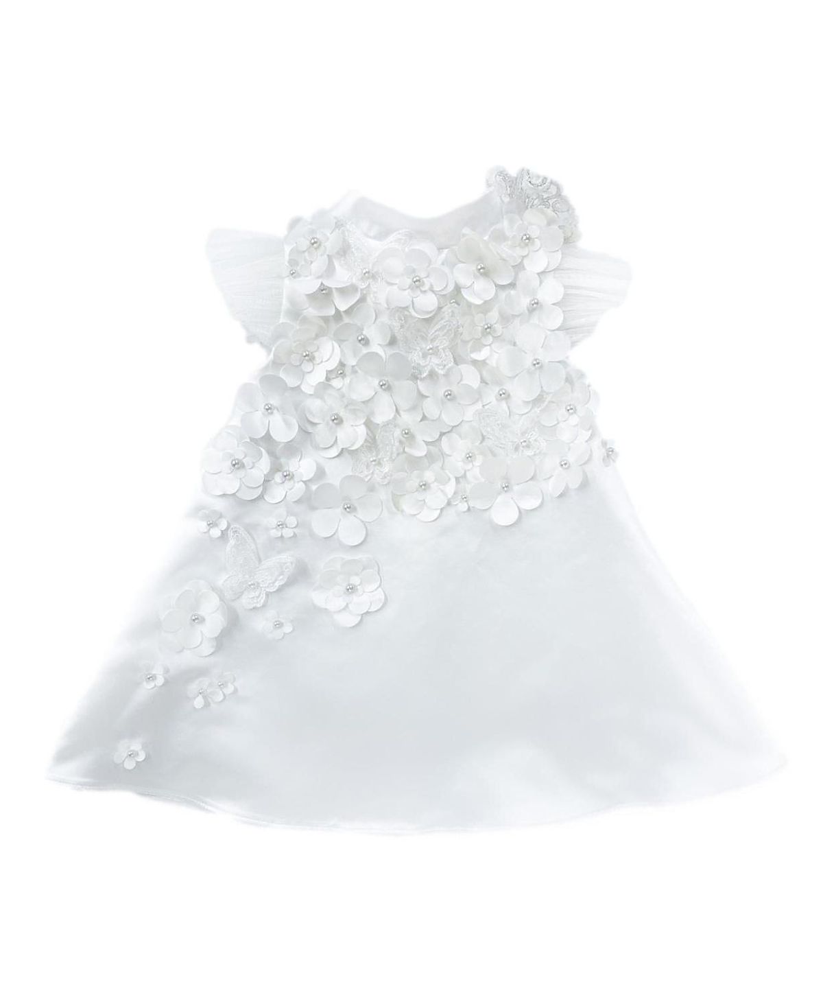 Petite Maison Kids Girls' Butterfly White Satin Ceremony Dress - Baby, Little Kid, Big Kid