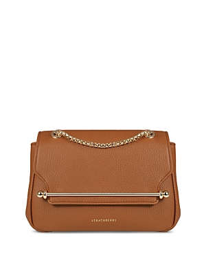 Strathberry East/west Mini Soft Grain Leather Crossbody In Tan
