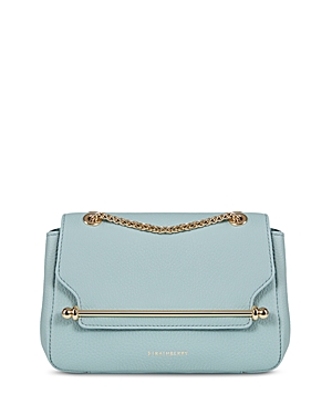 Strathberry East/west Mini Soft Grain Leather Crossbody In Duckegg Blue