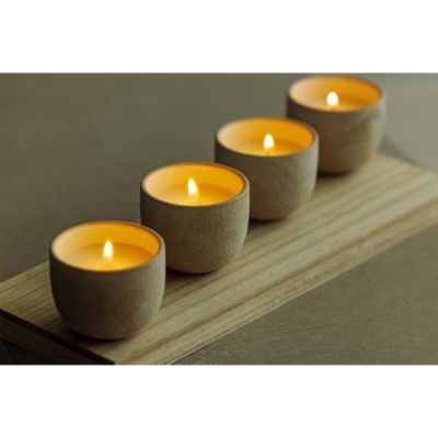 4 Piece Ceramic Votive Set: Calm, Balance, Nostalgia, Focus