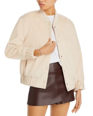 Endless Rose Oversized Felt Varsity Jacket In Cream ModeSens