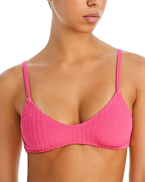 Solid & Striped The Rachel Bikini Top In Hot Pink