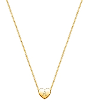 Tiny Blessings Girls' 14k Gold Mini Sliding Heart & Engraved Initial 13-14 Necklace - Baby, Little Kid, Big Kid In 14k Gold - A