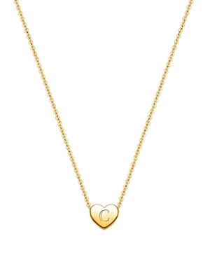 TINY BLESSINGS GIRLS' 14K GOLD MINI SLIDING HEART & ENGRAVED INITIAL 13-14 NECKLACE - BABY, LITTLE KID, BIG KID