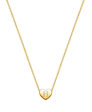 Tiny Blessings Girls' 14k Gold Mini Sliding Heart & Engraved Initial 13-14 Necklace - Baby, Little Kid, Big Kid In 14k Gold - H