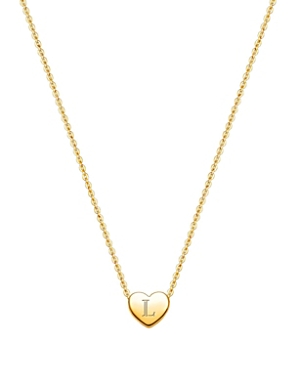 Tiny Blessings Girls' 14k Gold Mini Sliding Heart & Engraved Initial 13-14 Necklace - Baby, Little Kid, Big Kid In 14k Gold - L