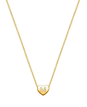 Tiny Blessings Girls' 14k Gold Mini Sliding Heart & Engraved Initial 13-14 Necklace - Baby, Little Kid, Big Kid In 14k Gold - M