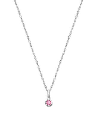  Girls' Sterling Silver tB Birthstone 13-14" Necklace - Children