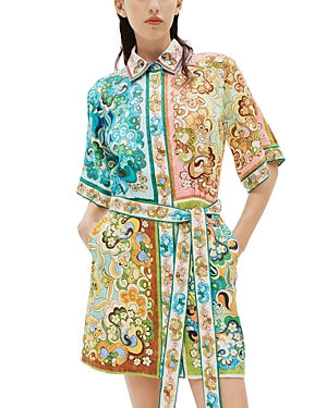 Shop Alemais Dreamer Linen Mini Dress In Multi