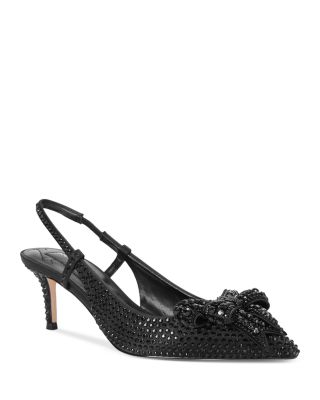 KURT GEIGER LONDON - Women's Belgravia Bow Crystal Slip On Slingback Pumps