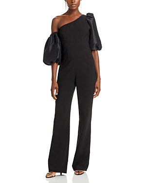 Shop Likely Natasha Puff Sleeve Jumpsuit In Black
