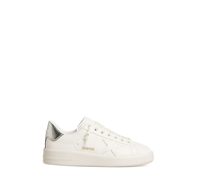 Golden Goose Pure-star Lacing Low-top Sneakers In White/silver