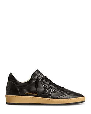 Golden Goose 20mm Ball Star Leather Blend Sneakers In Black